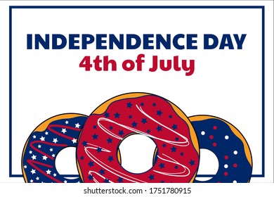 Independence Day in United States of America, USA. 4th of July. Holiday concept. Template for background, banner, card, poster with text inscription. Vector EPS10 illustration