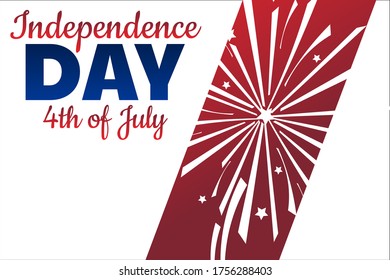 Independence Day in United States of America, USA. 4th of July. Holiday concept. Template for background, banner, card, poster with text inscription. Vector EPS10 illustration