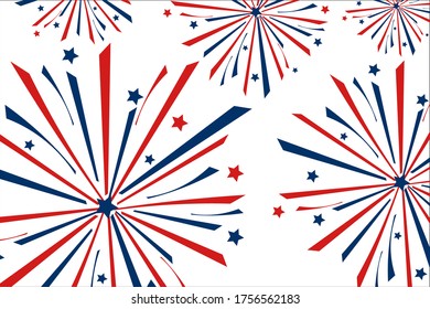 Independence Day in United States of America, USA. 4th of July. Holiday concept. Template for background, banner, card, poster with text inscription. Vector EPS10 illustration