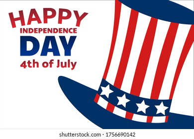 Independence Day in United States of America, USA. 4th of July. Holiday concept. Template for background, banner, card, poster with text inscription. Vector EPS10 illustration