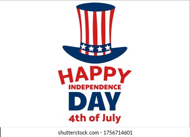 Independence Day in United States of America, USA. 4th of July. Holiday concept. Template for background, banner, card, poster with text inscription. Vector EPS10 illustration