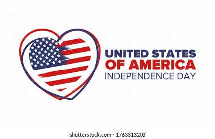 Independence Day in United States of America. The Fourth of July. Happy national holiday, celebrated annual in July 4. American flag. Country freedom day. Patriotic event design. Vector poster