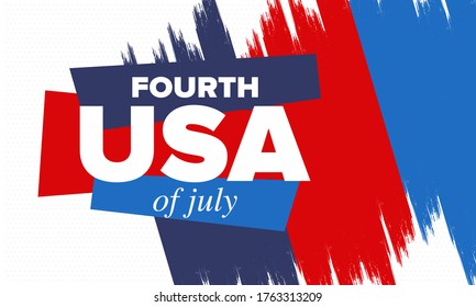 Independence Day in United States of America. The Fourth of July. Happy national holiday, celebrated annual in July 4. American flag. Country freedom day. Patriotic event design. Vector poster