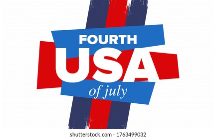 Independence Day in United States of America. The Fourth of July. Happy national holiday, celebrated annual in July 4. American flag. Country freedom day. Patriotic event design. Vector poster