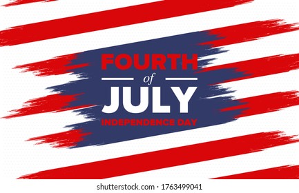 Independence Day in United States of America. The Fourth of July. Happy national holiday, celebrated annual in July 4. American flag. Country freedom day. Patriotic event design. Vector poster