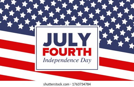 Independence Day in United States of America. The Fourth of July. Happy national holiday, celebrated annual in July 4. American flag. Country freedom day. Patriotic event design. Vector poster