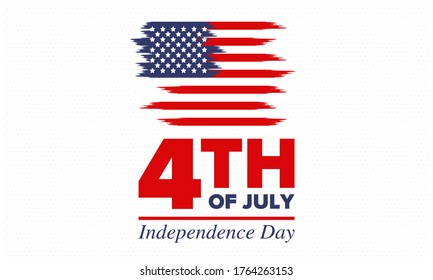 Independence Day in United States of America. The Fourth of July. Happy national holiday, celebrated annual in July 4. American flag. Country freedom day. Patriotic event design. Vector poster
