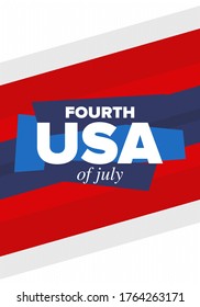 Independence Day in United States of America. The Fourth of July. Happy national holiday, celebrated annual in July 4. American flag. Country freedom day. Patriotic event design. Vector poster