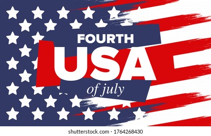 Independence Day in United States of America. The Fourth of July. Happy national holiday, celebrated annual in July 4. American flag. Country freedom day. Patriotic event design. Vector poster