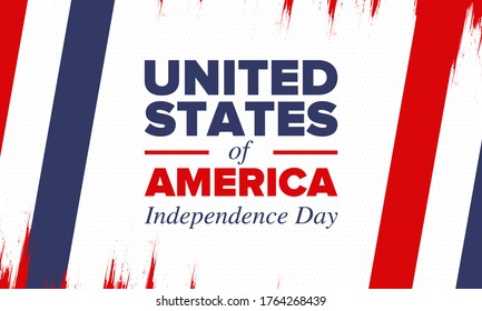 Independence Day in United States of America. The Fourth of July. Happy national holiday, celebrated annual in July 4. American flag. Country freedom day. Patriotic event design. Vector poster