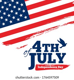 Independence day United States of America, 4th of July greeting card design. Vector
