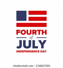 Independence Day in United States of America. The Fourth of July. Happy national holiday, celebrated annual in July 4. American flag. Country freedom day. Patriotic event design. Vector poster