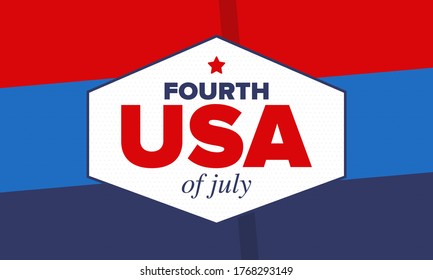 Independence Day in United States of America. The Fourth of July. Happy national holiday, celebrated annual in July 4. American flag. Country freedom day. Patriotic event design. Vector poster