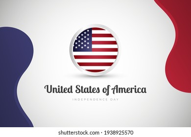 Independence day of United States of America country with country flag geometric greeting background