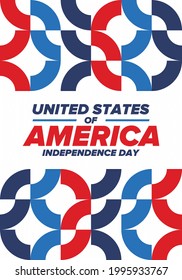 Independence Day in United States of America. The Fourth of July. Happy national holiday, celebrated annual in July 4. American flag. Country freedom day. Patriotic event design. Vector poster