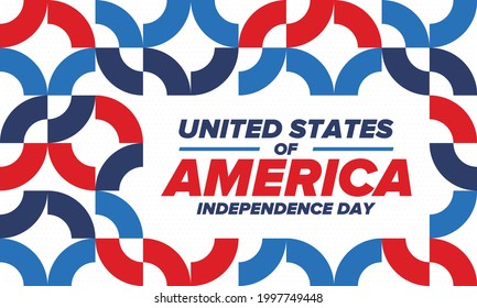 Independence Day in United States of America. The Fourth of July. Happy national holiday, celebrated annual in July 4. American flag. Country freedom day. Patriotic event design. Vector poster