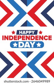 Independence Day in United States of America. The Fourth of July. Happy national holiday, celebrated annual in July 4. American flag. Country freedom day. Patriotic event design. Vector poster