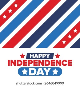 Independence Day in United States of America. The Fourth of July. Happy national holiday, celebrated annual in July 4. American flag. Country freedom day. Patriotic event design. Vector poster
