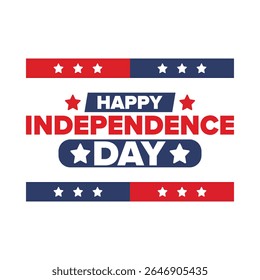 Independence Day in United States of America. The Fourth of July. Happy national holiday, celebrated annual in July 4. American flag. Country freedom day. Patriotic event design. Vector poster