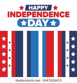 Independence Day in United States of America. The Fourth of July. Happy national holiday, celebrated annual in July 4. American flag. Country freedom day. Patriotic event design. Vector poster