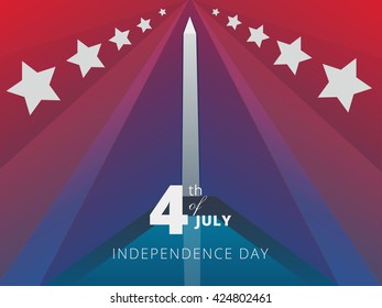 Independence day of the United States of America banner, 4th of July holiday vector background illustration design