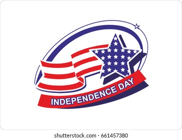 Independence Day Of United States Of America.Happy July Fourth. Vector.Holiday template for design banner,ticket, leaflet, card, poster.