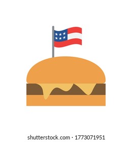 Independence Day United States American Holiday Burger With Flag icons
