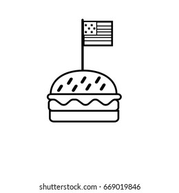 Independence Day United States American Holiday Burger With Flag icons