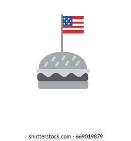 Independence Day United States American Holiday Burger With Flag icons