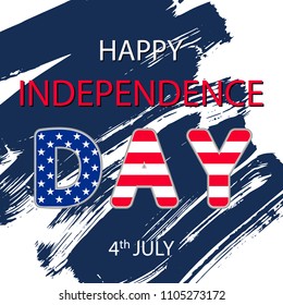  Independence Day of the United States. Can be used for 4th july as party invitation, background , backdrop, ad, sale promotion. Vector illustration