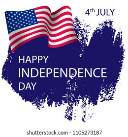  Independence Day of the United States. Can be used for 4th july as party invitation, background , backdrop, ad, sale promotion. Vector illustration