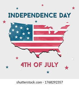 Independence Day , United States Flag, Watercolor United States Flag, Map United States, Independence Day,star,3d Flag United States,vector Premium