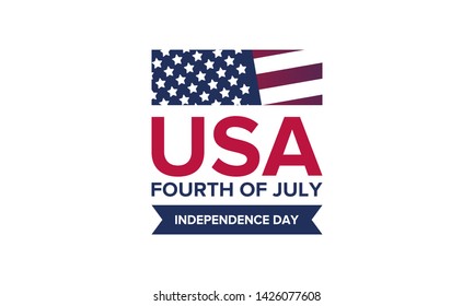 Independence Day in United States. Fourth of July. Federal holiday, celebrated annual in 4 July. Birthday USA as a free country. Patriotic design. Poster, greeting card, banner and background. Vector