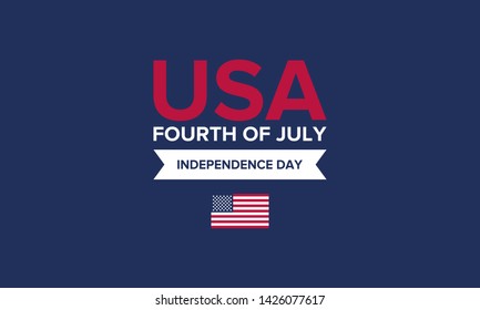 Independence Day in United States. Fourth of July. Federal holiday, celebrated annual in 4 July. Birthday USA as a free country. Patriotic design. Poster, greeting card, banner and background. Vector