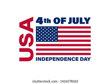 Independence Day in the United States. Fourth of July. Poster, template, greeting card, banner, background design. Vector EPS 10.