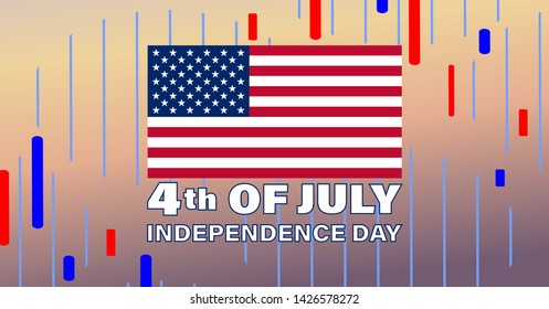 Independence Day in the United States. Fourth of July. Poster, template, greeting card, banner, background design. Vector EPS 10.