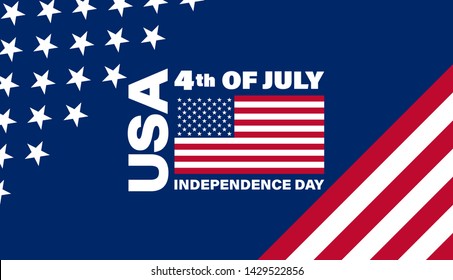 Independence Day in the United States. Fourth of July. Poster, template, greeting card, banner, background design. Vector EPS 10.