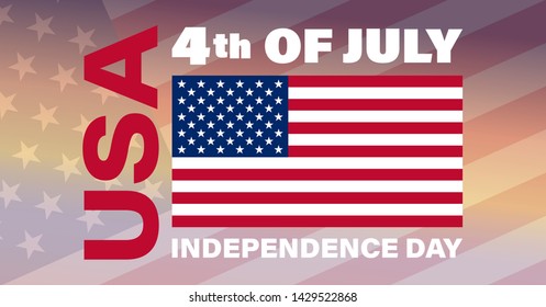 Independence Day in the United States. Fourth of July. Poster, template, greeting card, banner, background design. Vector EPS 10.