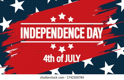 Independence Day in the United States. Fourth of July. Poster, template, greeting card, banner, background design. Vector EPS 10.