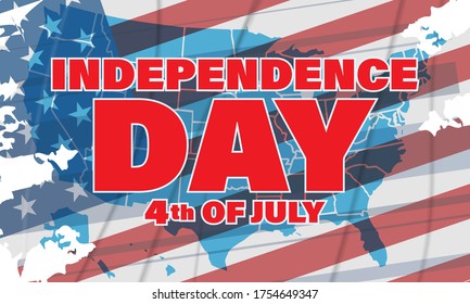 Independence Day in the United States. Fourth of July. Poster, template, greeting card, banner, background design. Vector EPS 10.