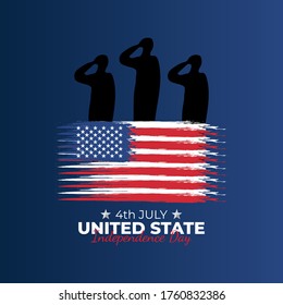 Independence Day United States (Fourth of July or July 4th). Happy national holiday. Celebrated annually on July 4 in America. American flag. Patriotic poster design. Vector illustration