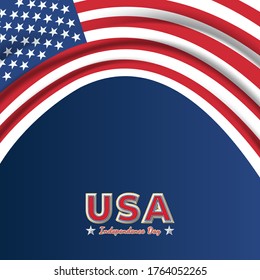 Independence Day United States (Fourth of July or July 4th). Happy national holiday. Celebrated annually on July 4 in America. American flag. Patriotic poster design. Vector illustration