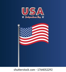 Independence Day United States (Fourth of July or July 4th). Happy national holiday. Celebrated annually on July 4 in America. American flag. Patriotic poster design. Vector illustration