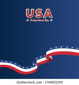 Independence Day United States (Fourth of July or July 4th). Happy national holiday. Celebrated annually on July 4 in America. American flag. Patriotic poster design. Vector illustration