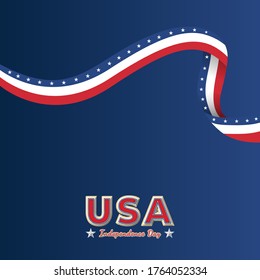 Independence Day United States (Fourth of July or July 4th). Happy national holiday. Celebrated annually on July 4 in America. American flag. Patriotic poster design. Vector illustration