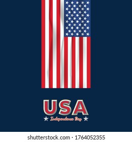 Independence Day United States (Fourth of July or July 4th). Happy national holiday. Celebrated annually on July 4 in America. American flag. Patriotic poster design. Vector illustration