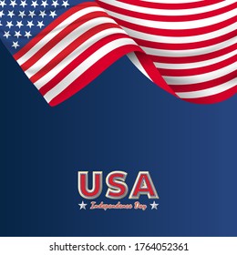 Independence Day United States (Fourth of July or July 4th). Happy national holiday. Celebrated annually on July 4 in America. American flag. Patriotic poster design. Vector illustration