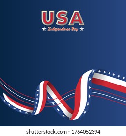 Independence Day United States (Fourth of July or July 4th). Happy national holiday. Celebrated annually on July 4 in America. American flag. Patriotic poster design. Vector illustration
