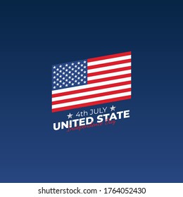 Independence Day United States (Fourth of July or July 4th). Happy national holiday. Celebrated annually on July 4 in America. American flag. Patriotic poster design. Vector illustration