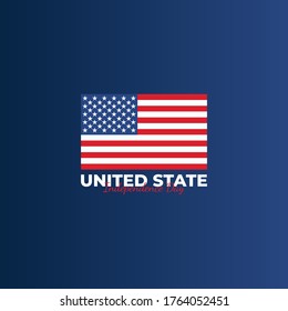 Independence Day United States (Fourth of July or July 4th). Happy national holiday. Celebrated annually on July 4 in America. American flag. Patriotic poster design. Vector illustration